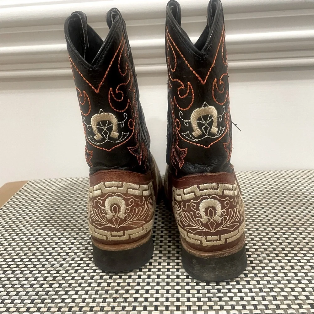 El General 1901 Brown Western Cowboy Boots kids Size 20.5 ( 3/4 US) ( 9.5”)
